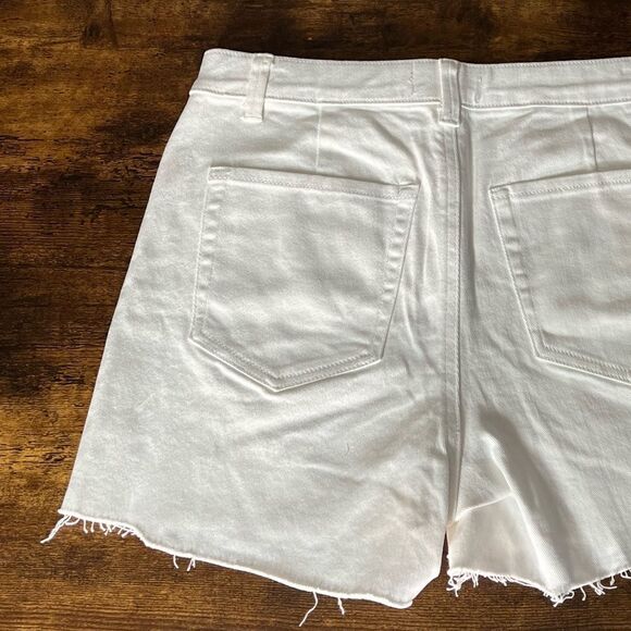 Mason & Belle Ardette Raw Hem Silver Studded Denim Shorts in White. Size 6. NWT! - Picture 9 of 15